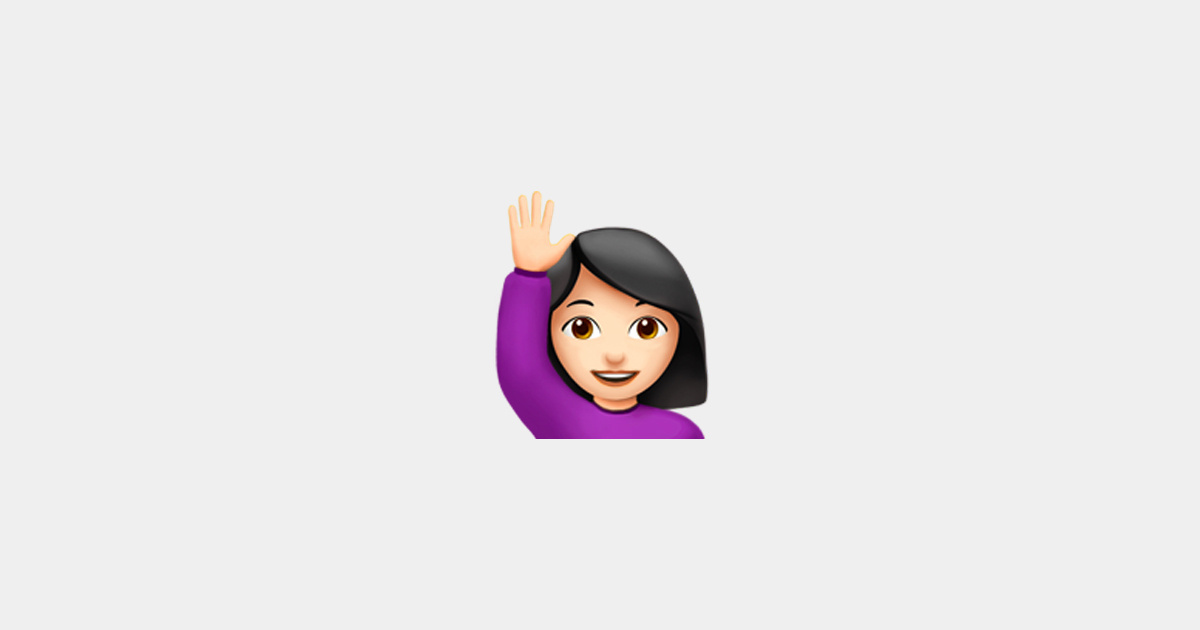 girl raising hand emoji