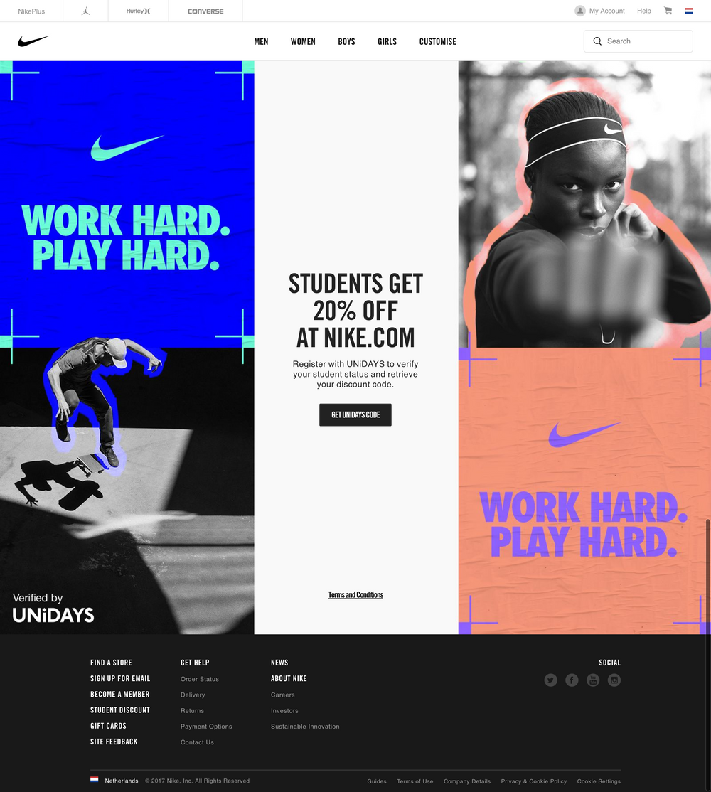 nike student discount not working